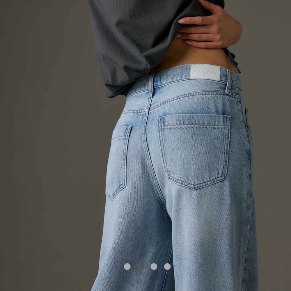 Pistola Jadyn Wide Leg Jeans Light Chateau Blue Wash Size 29 Low Slung Rise